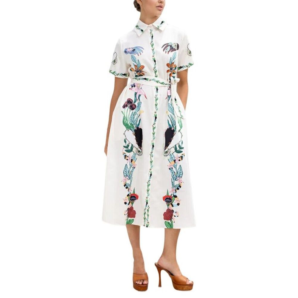 Amina Glam Womens  Midi Dress, White